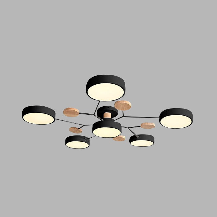 Modern LED Ceiling Wood Accents Living Room Decor - Image 11