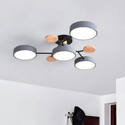 Modern LED Ceiling Wood Accents Living Room Decor - Image 15