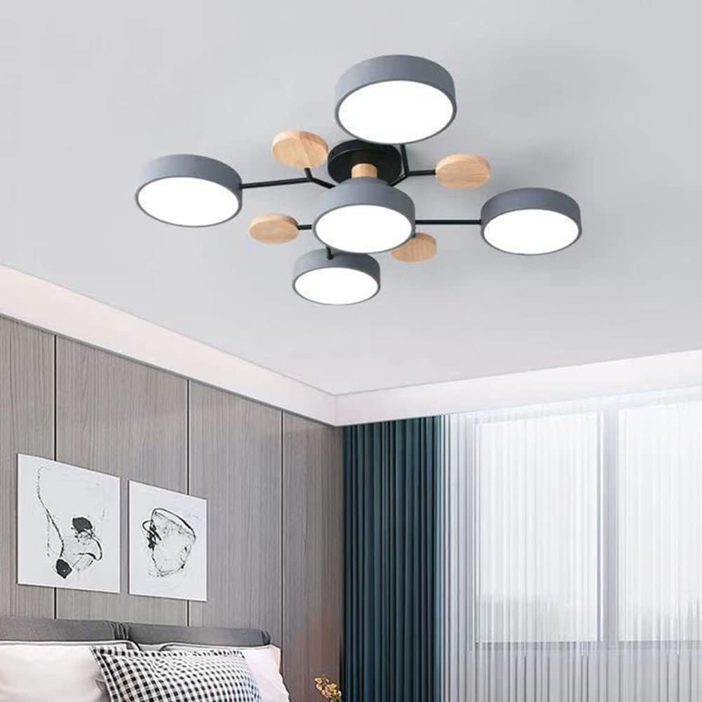 Modern LED Ceiling Wood Accents Living Room Decor - Image 16