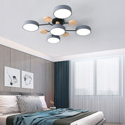 Modern LED Ceiling Wood Accents Living Room Decor - Image 17