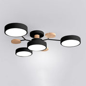 Modern LED Ceiling Wood Accents Living Room Decor - Image 2