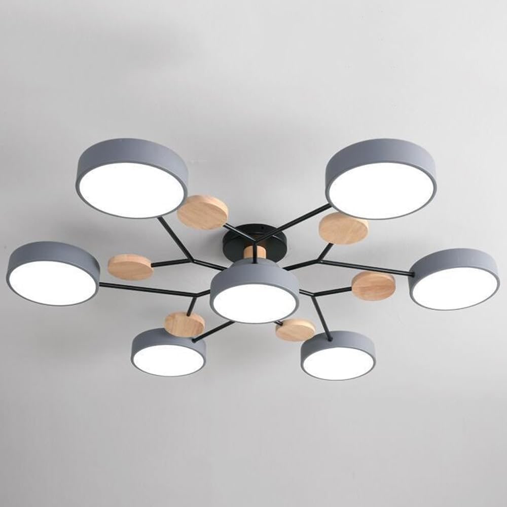Modern LED Ceiling Wood Accents Living Room Decor - Image 23