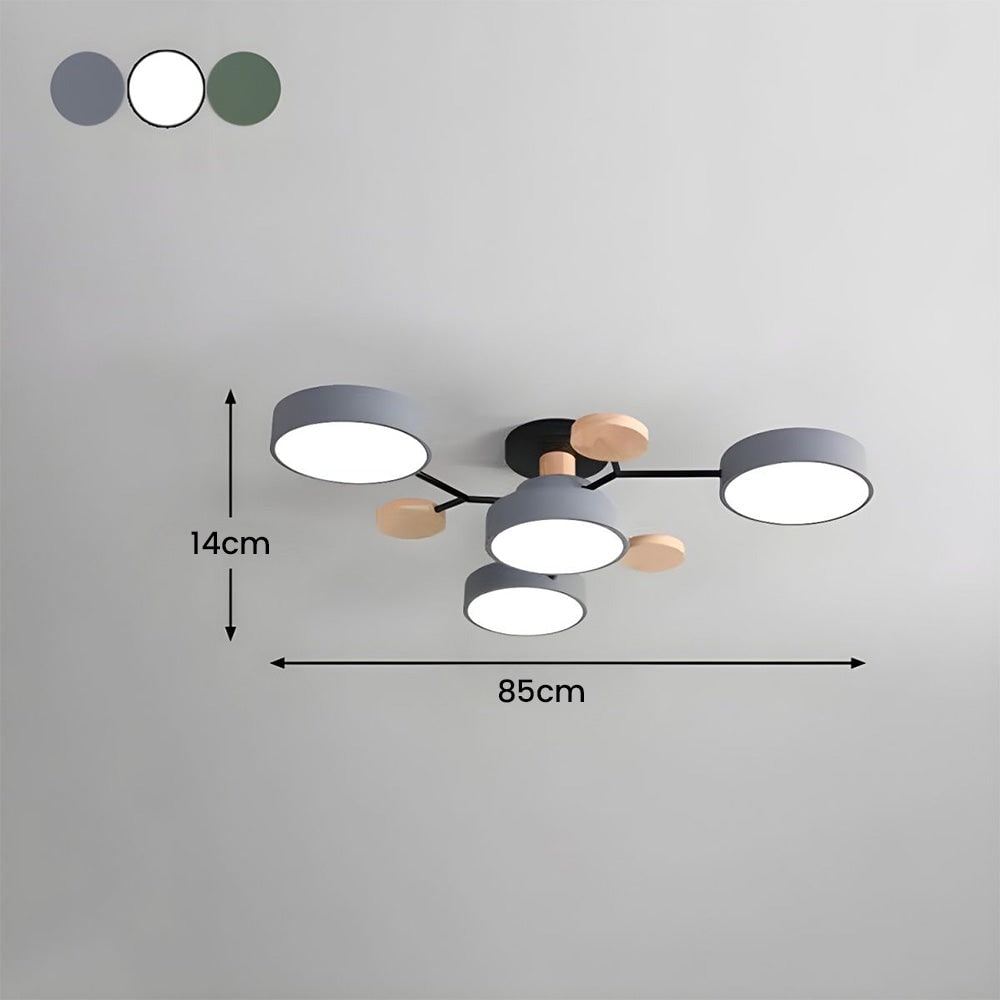 Modern LED Ceiling Wood Accents Living Room Decor - Image 24