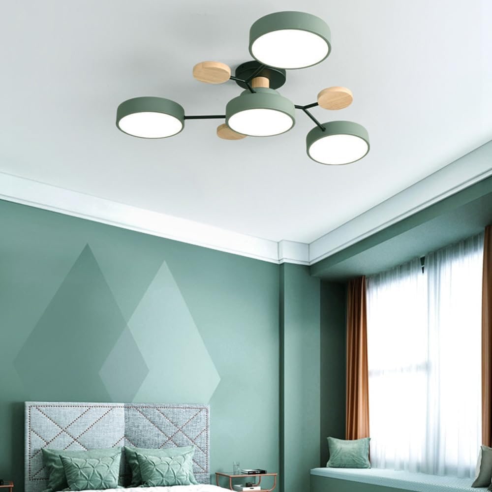 Modern LED Ceiling Wood Accents Living Room Decor - Image 25