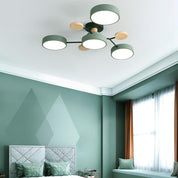 Modern LED Ceiling Wood Accents Living Room Decor - Image 25
