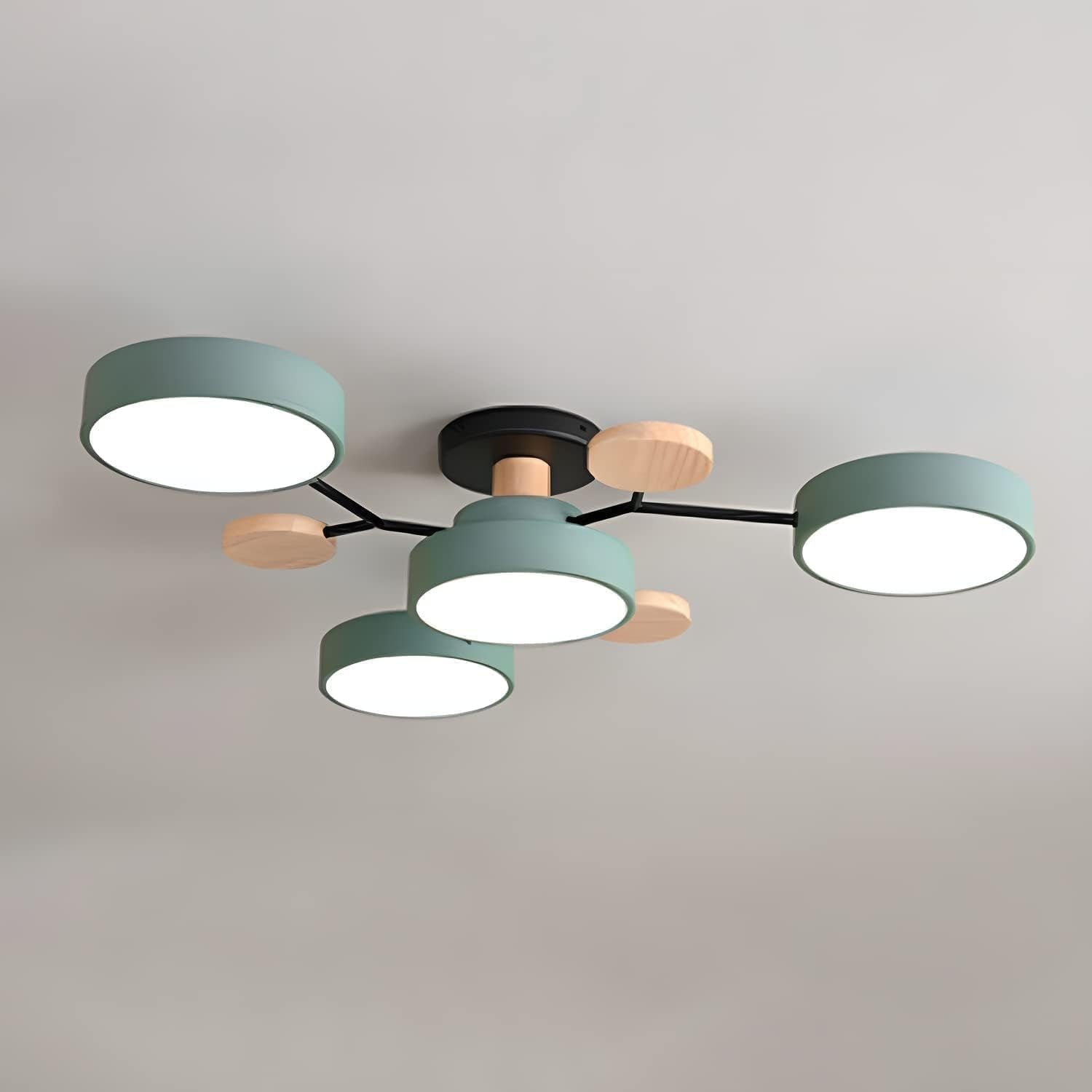 Modern LED Ceiling Wood Accents Living Room Decor - Image 26