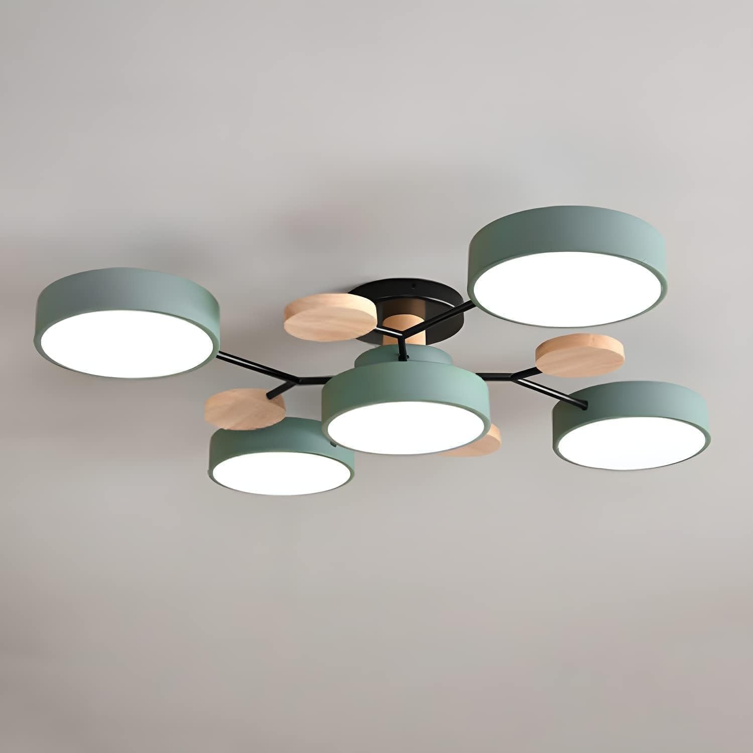 Modern LED Ceiling Wood Accents Living Room Decor - Image 31