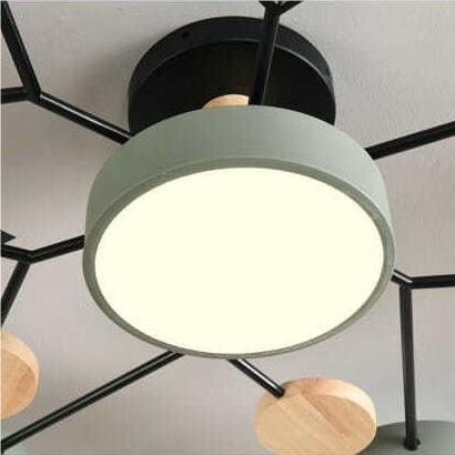 Modern LED Ceiling Wood Accents Living Room Decor - Image 37