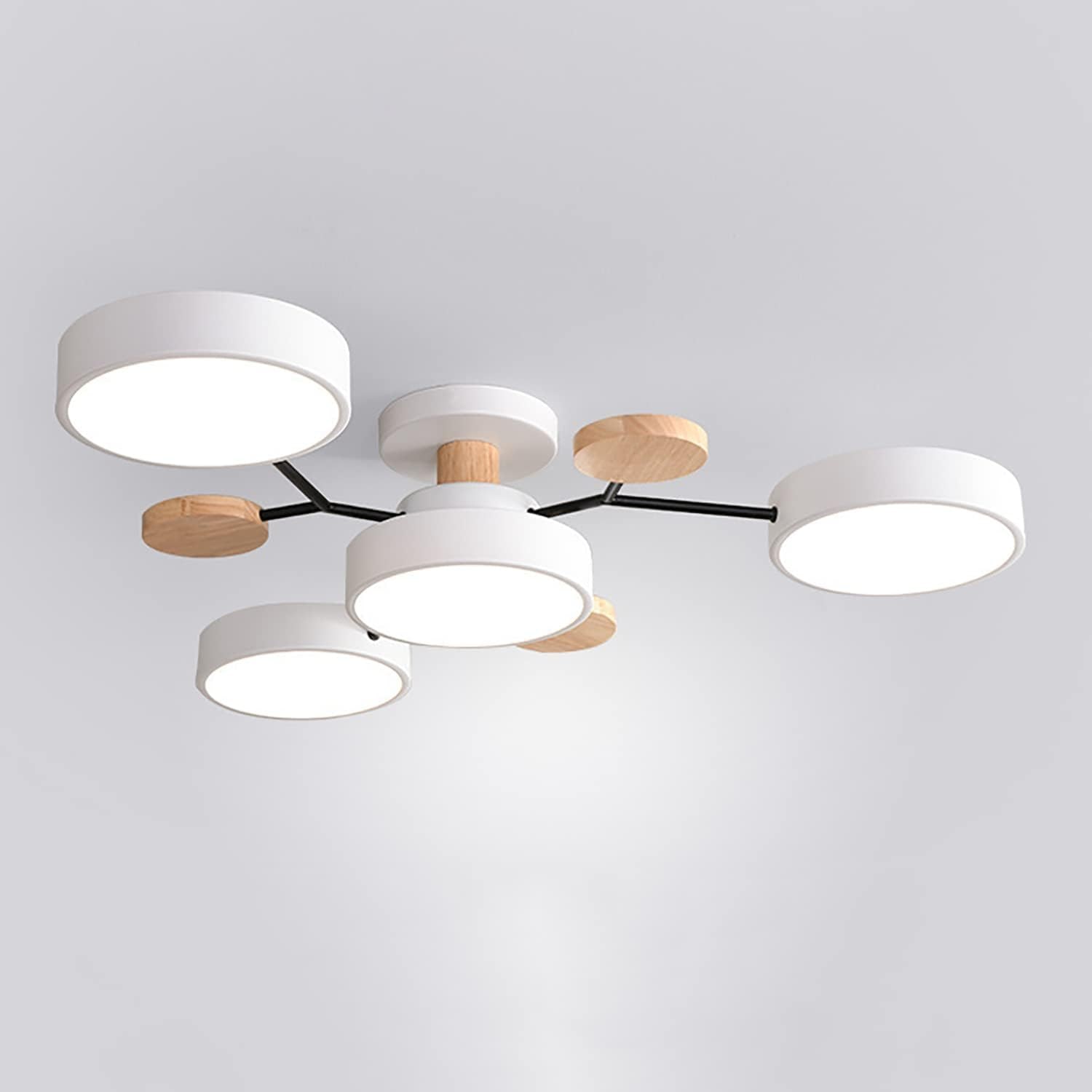 Modern LED Ceiling Wood Accents Living Room Decor - Image 44