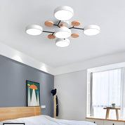 Modern LED Ceiling Wood Accents Living Room Decor - Image 46