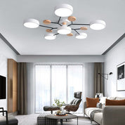 Modern LED Ceiling Wood Accents Living Room Decor - Image 47