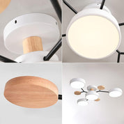 Modern LED Ceiling Wood Accents Living Room Decor - Image 51