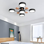 Modern LED Ceiling Wood Accents Living Room Decor - Image 6