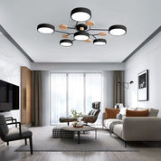 Modern LED Ceiling Wood Accents Living Room Decor - Image 9