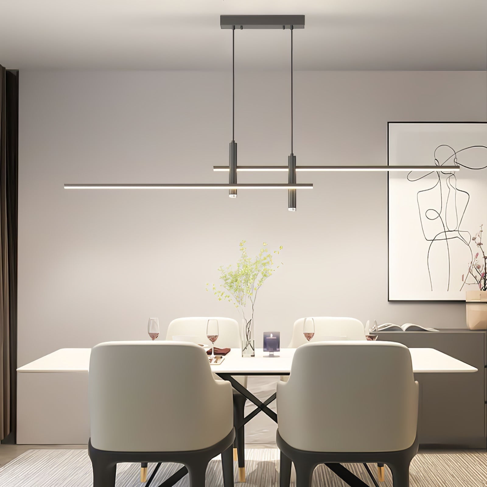 Modern Pendant Light Dining Room Sleek Black and Gold Design - Image 20