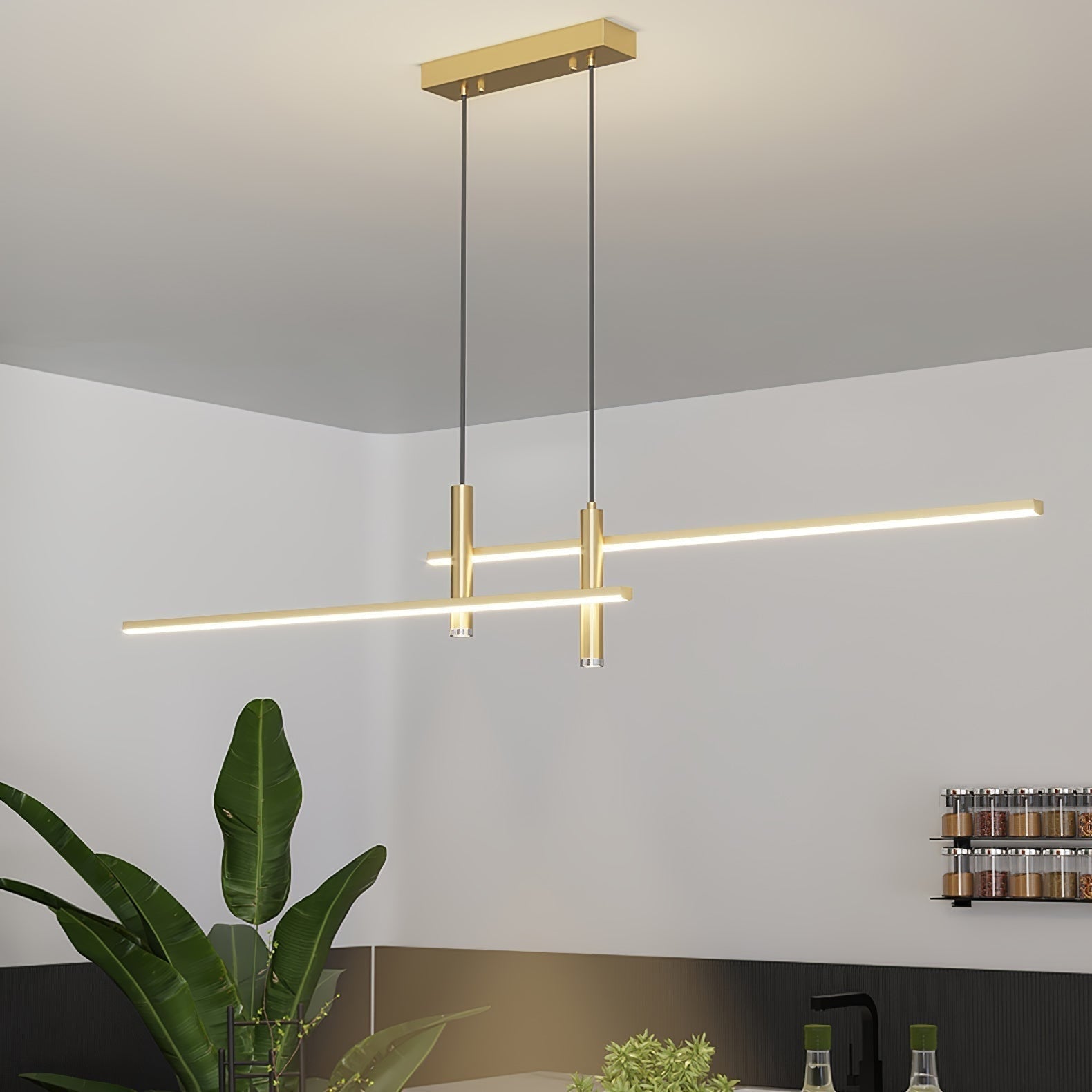 Modern Pendant Light Dining Room Sleek Black and Gold Design - Image 21