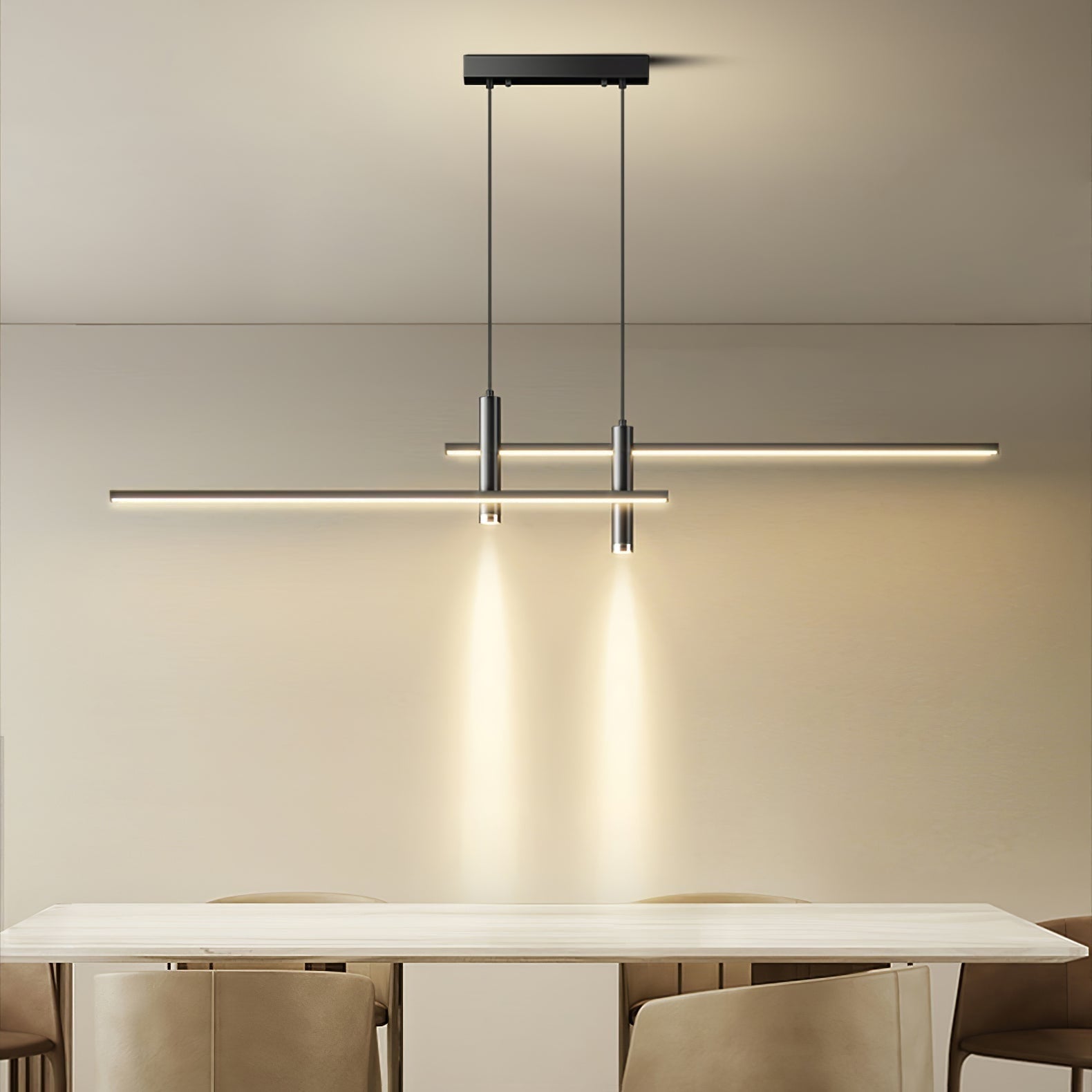 Modern Pendant Light Dining Room Sleek Black and Gold Design - Image 26