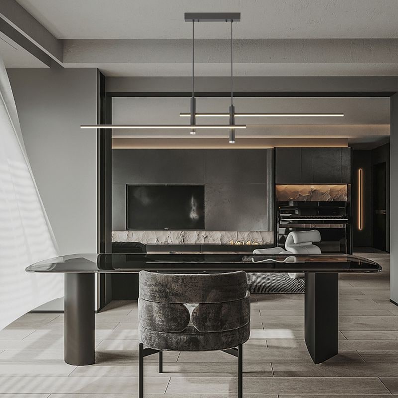 Modern Pendant Light Dining Room Sleek Black and Gold Design - Image 3