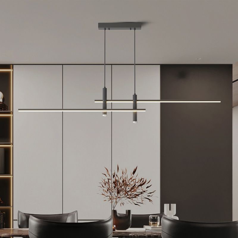 Modern Pendant Light Dining Room Sleek Black and Gold Design - Image 5