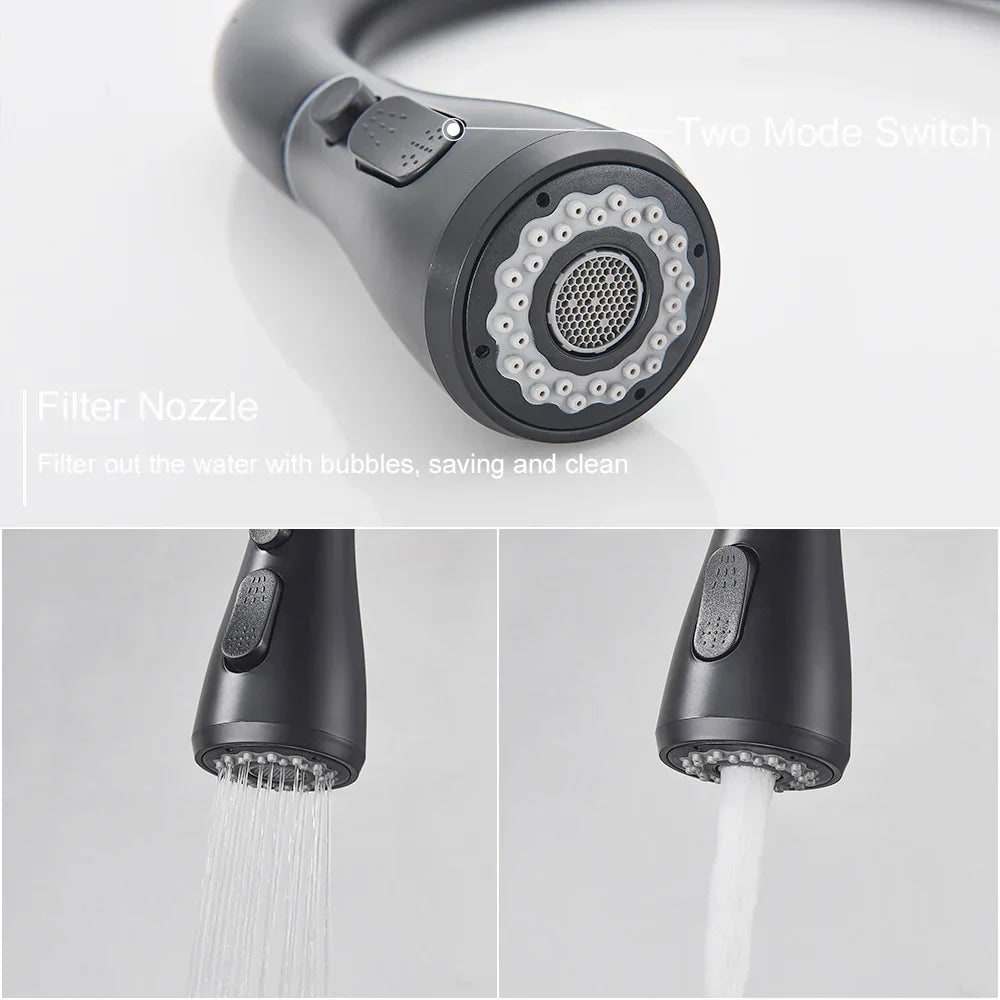 Modern Stainless Steel Kitchen Faucet Pull-Down Sprayer - Image 2