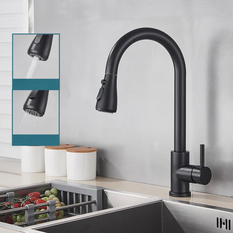 Modern Stainless Steel Kitchen Faucet Pull-Down Sprayer - Image 3