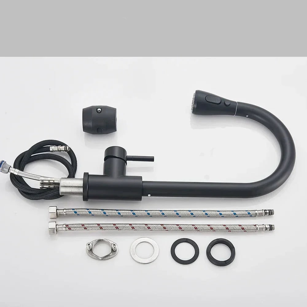 Modern Stainless Steel Kitchen Faucet Pull-Down Sprayer - Image 4