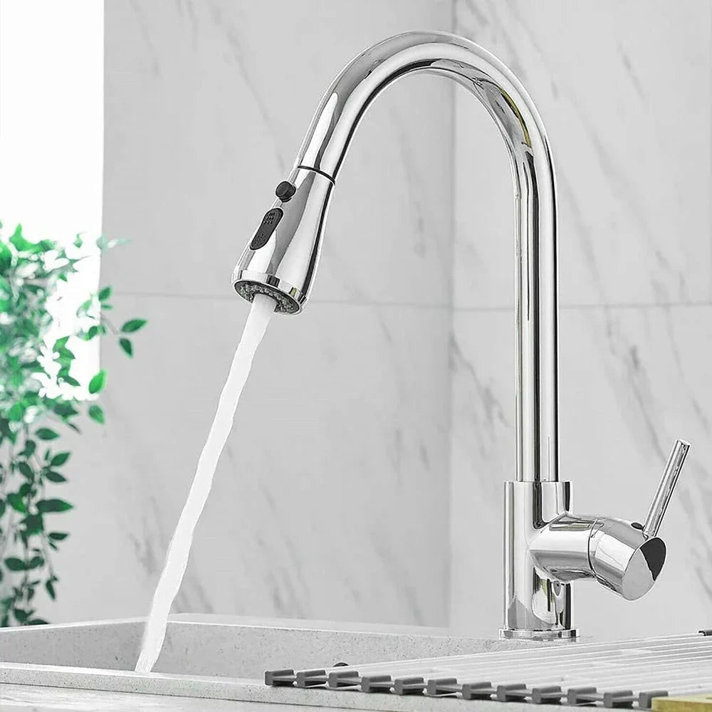 Modern Stainless Steel Kitchen Faucet Pull-Down Sprayer - Image 7