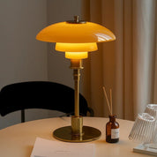 Modern Table Lamp Glass Shade and Adjustable Height Design - Image 1