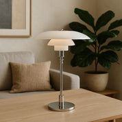Modern Table Lamp Glass Shade and Adjustable Height Design - Image 8
