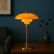 Modern Table Lamp Glass Shade and Adjustable Height Design - Image 9