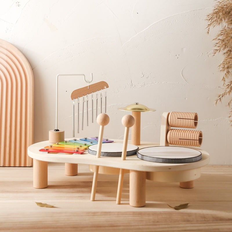 Musical Learning Table Wooden Multi-Instrument Activity Set - Image 1