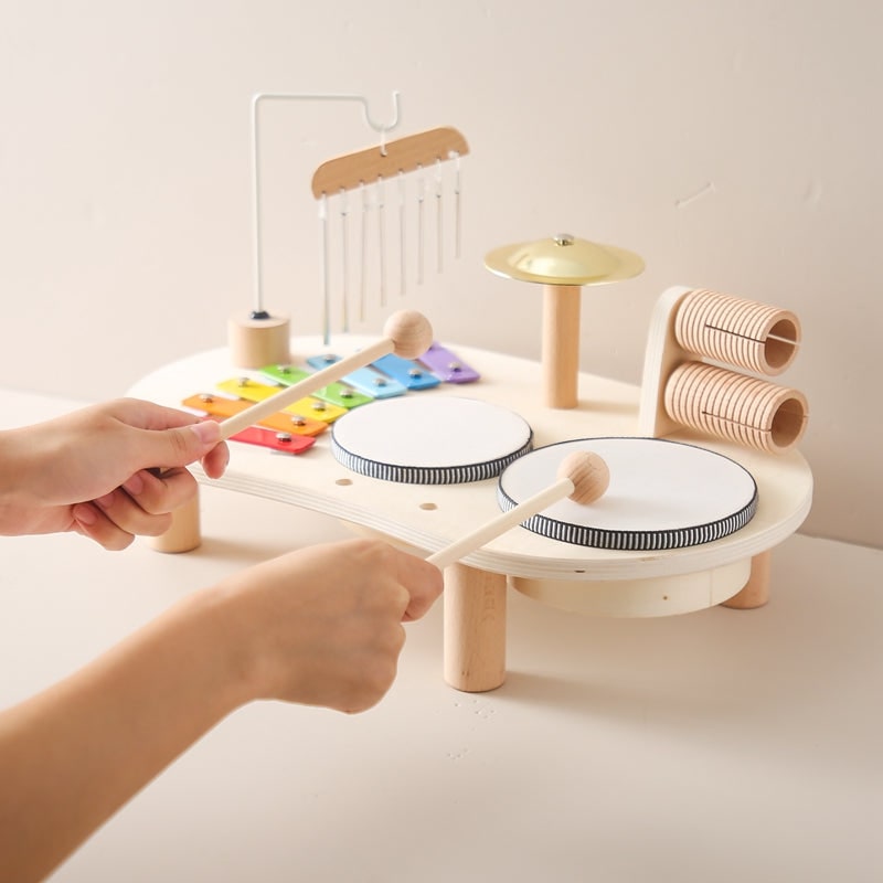 Musical Learning Table Wooden Multi-Instrument Activity Set - Image 3