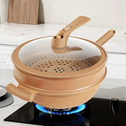 Nonstick Wok Pan Lid Healthy Cooking and Stir-Frying - Image 1