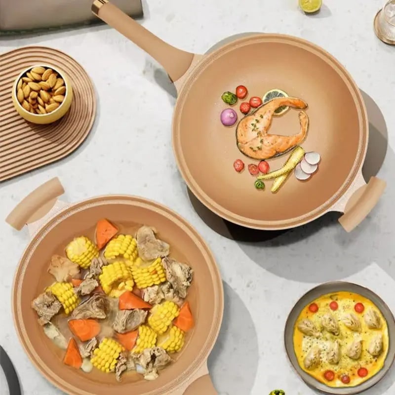 Nonstick Wok Pan Lid Healthy Cooking and Stir-Frying - Image 3