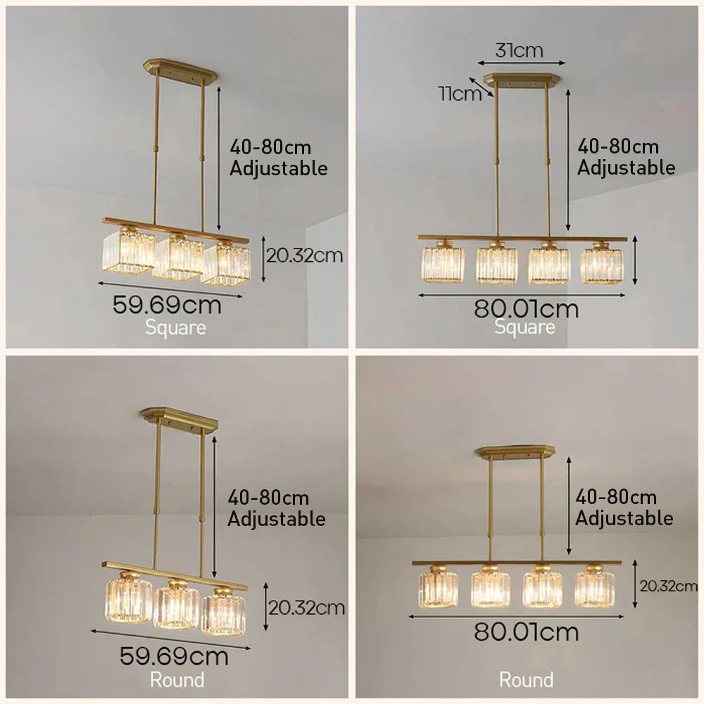 Nordic Pendant Light Multi-Head Long Glass Shades Dining - Image 14