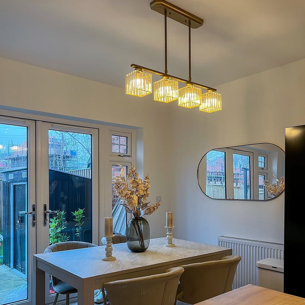 Nordic Pendant Light Multi-Head Long Glass Shades Dining - Image 16