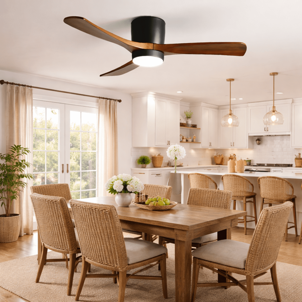 Nordic Wood Ceiling Fan Light Modern Design Living Room - Image 12