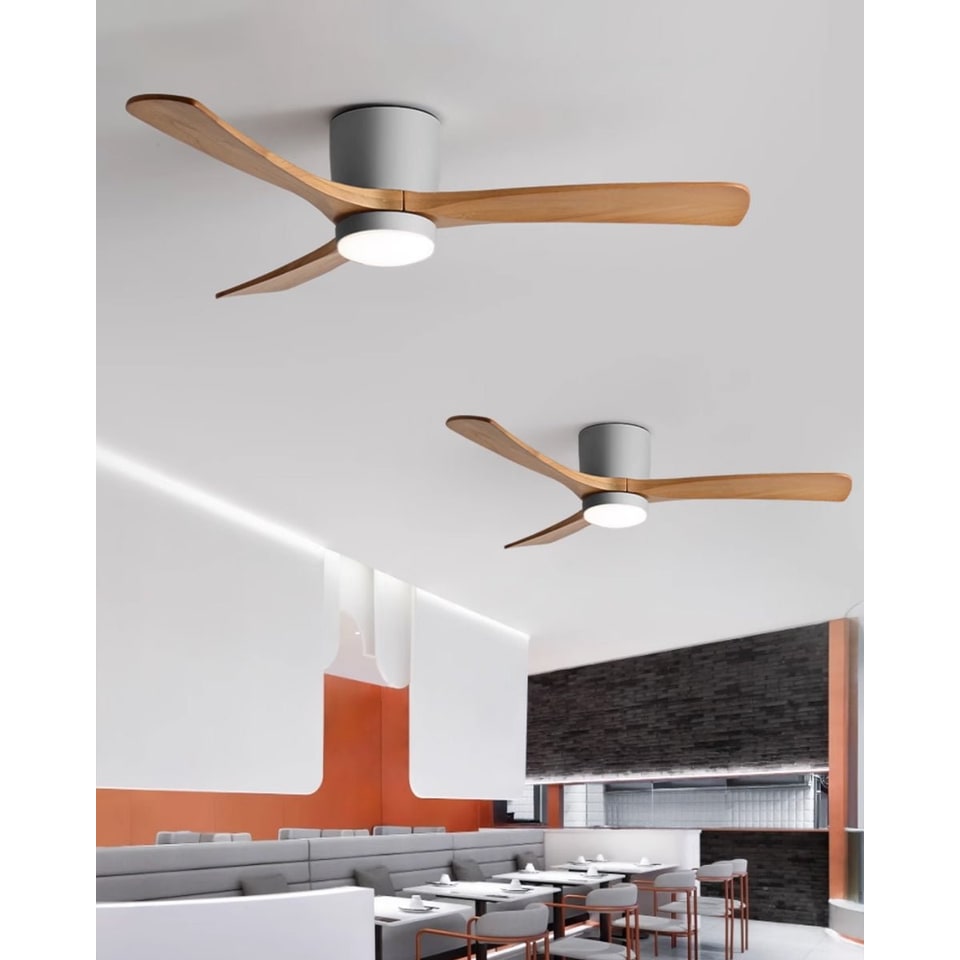 Nordic Wood Ceiling Fan Light Modern Design Living Room - Image 26