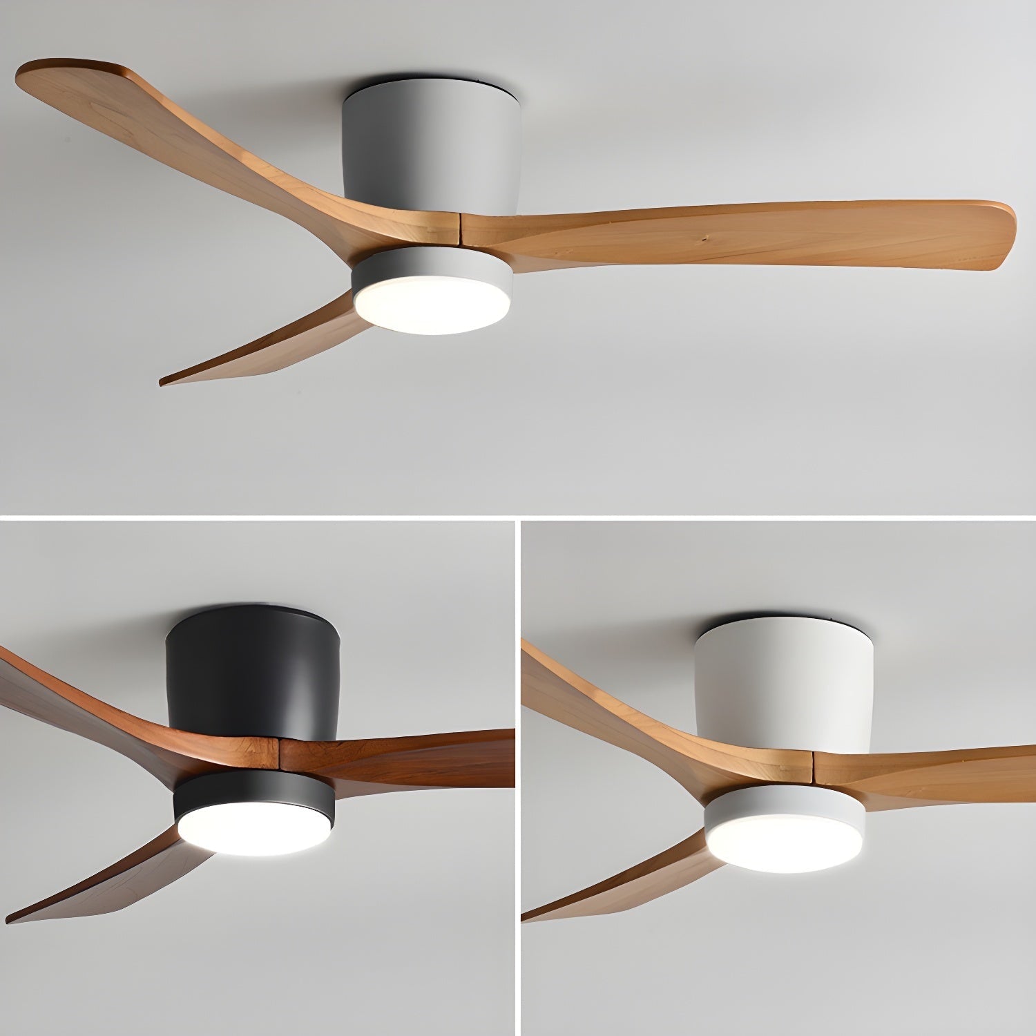 Nordic Wood Ceiling Fan Light Modern Design Living Room - Image 33