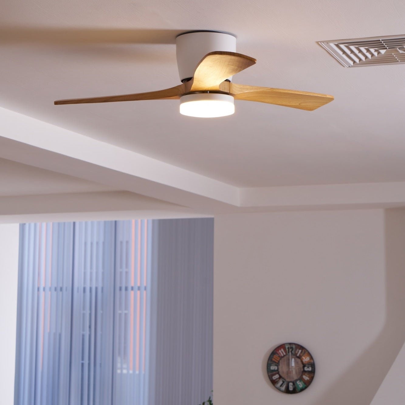 Nordic Wood Ceiling Fan Light Modern Design Living Room - Image 61