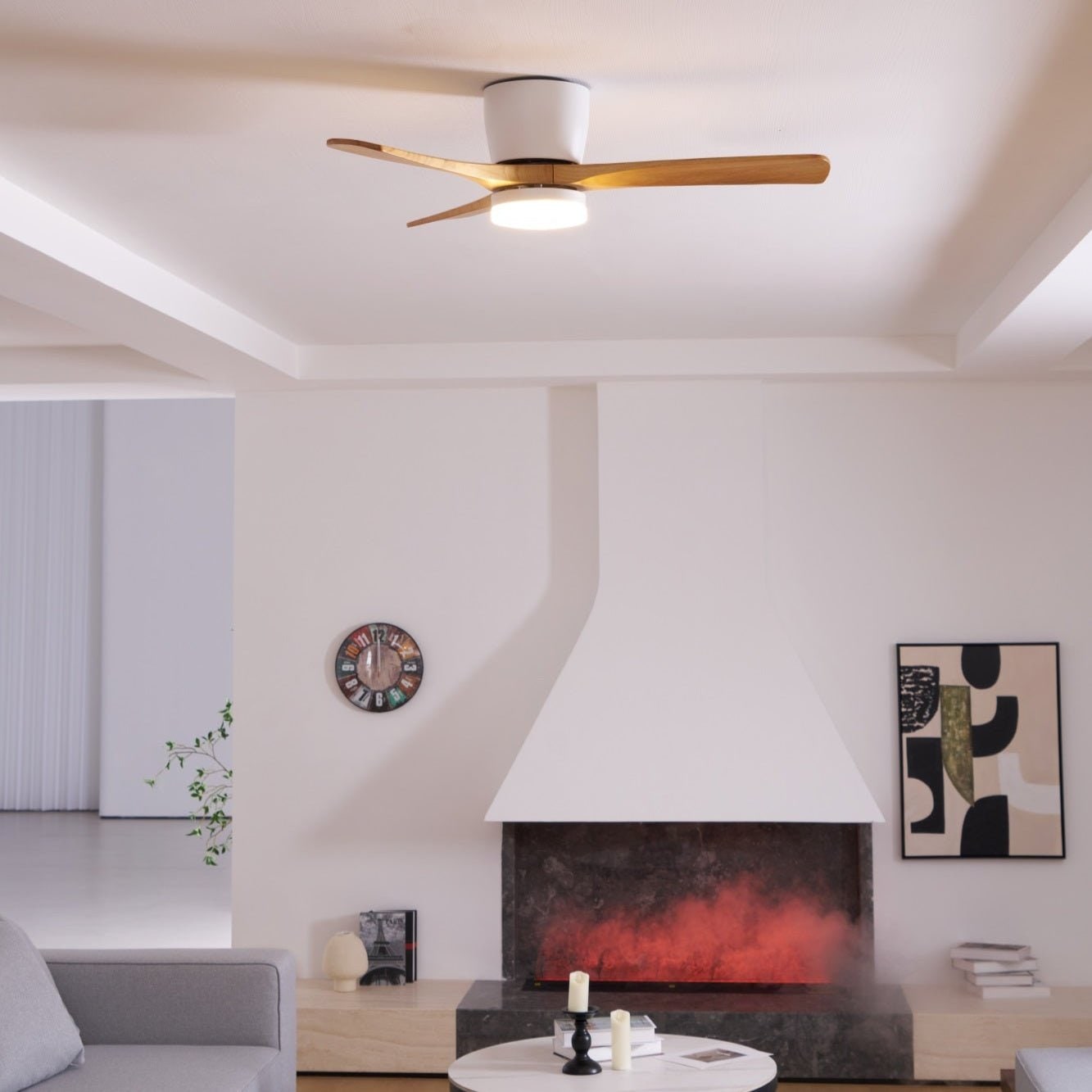 Nordic Wood Ceiling Fan Light Modern Living Spaces - Image 60