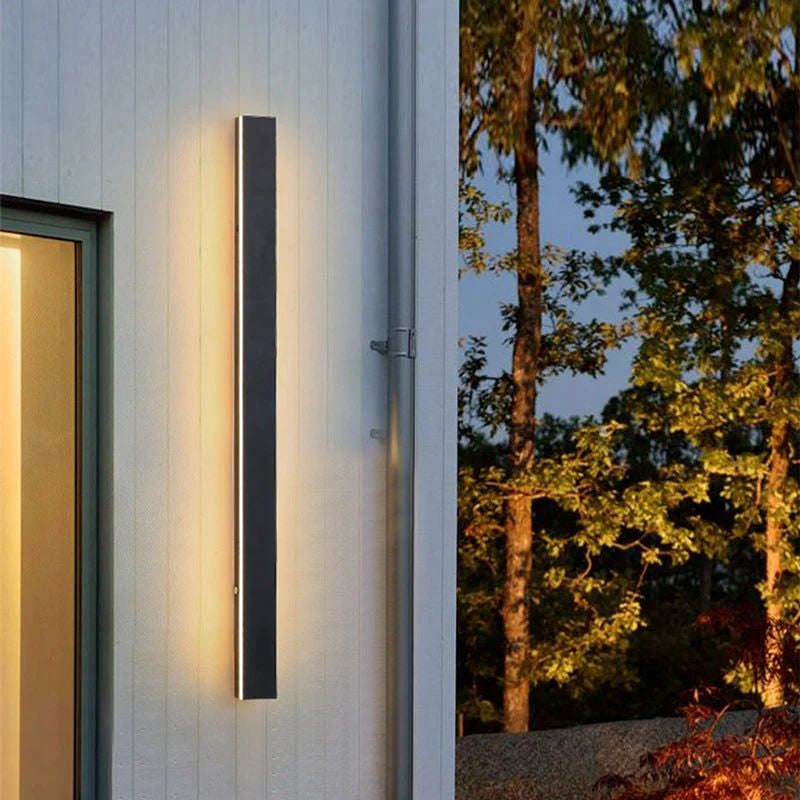 Outdoor Wall Lamp Minimalist Black Metal LED Waterproof - Image 11