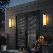 Outdoor Wall Light Fixture Modern Metal and Glass Design Cylindrical - Image 2