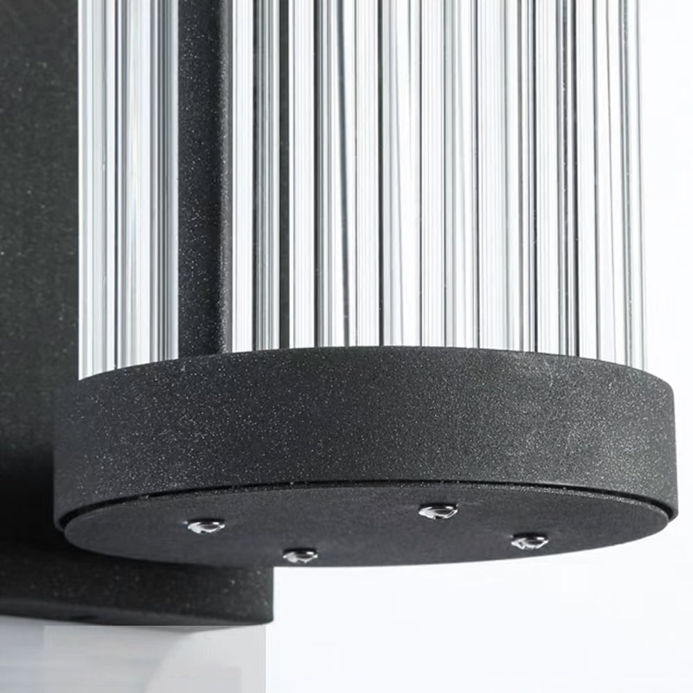 Outdoor Wall Light Fixture Modern Metal and Glass Design Cylindrical - Image 9