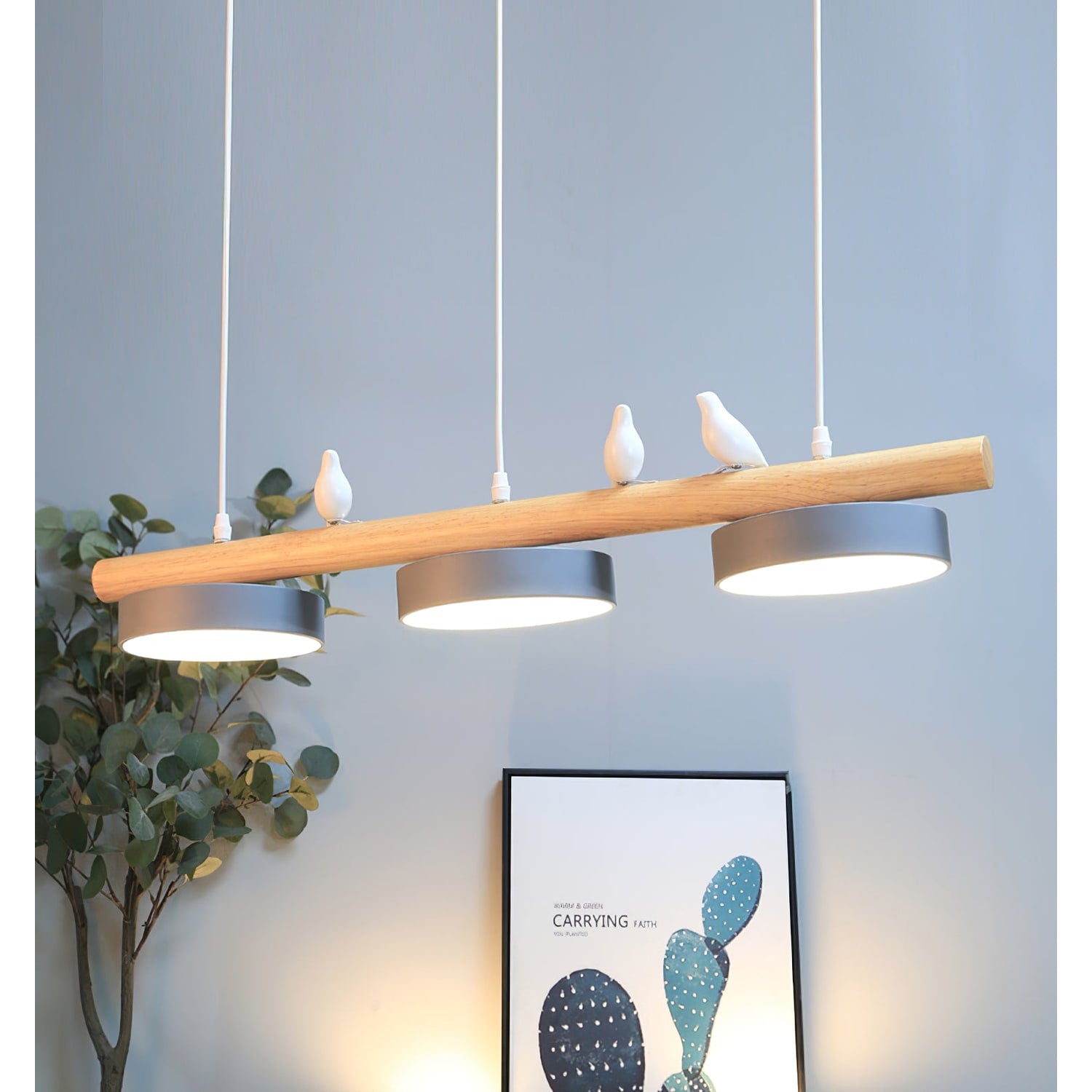 Pendant Light Bird Modern White Hanging Ceiling Lamp Metal - Image 15