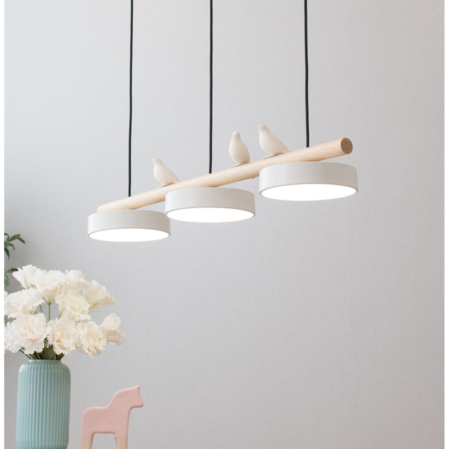 Pendant Light Bird Modern White Hanging Ceiling Lamp Metal - Image 2