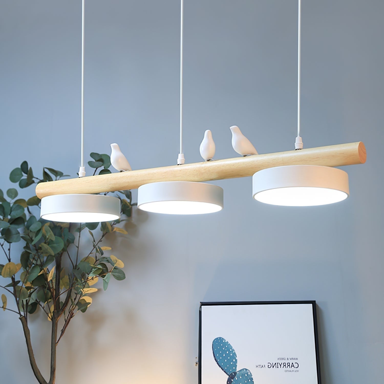 Pendant Light Bird Modern White Hanging Ceiling Lamp Metal - Image 5