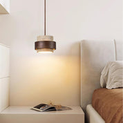 Pendant Light Travertine and Wood Modern - Image 11