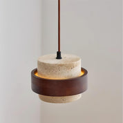 Pendant Light Travertine and Wood Modern - Image 13