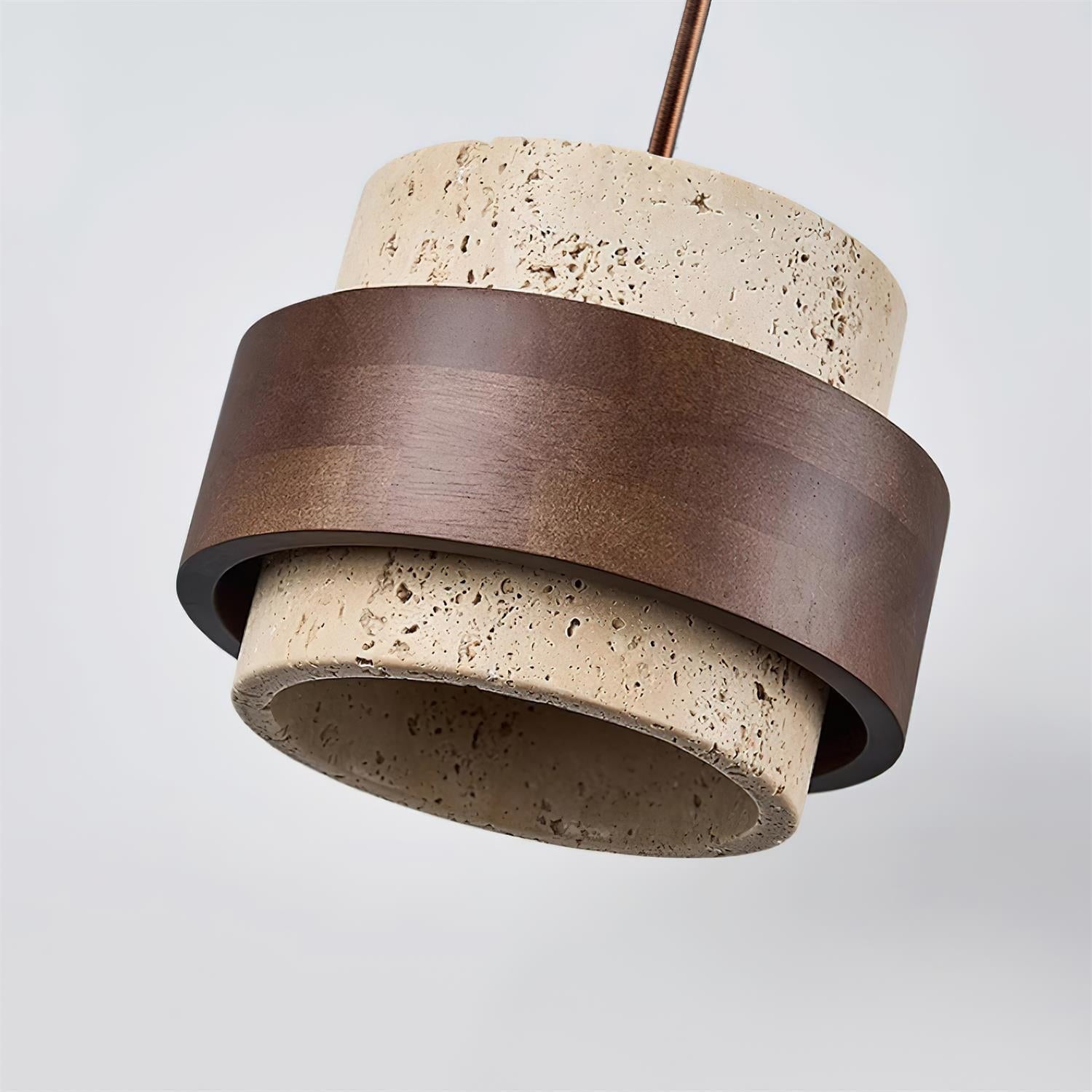 Pendant Light Travertine and Wood Modern - Image 17